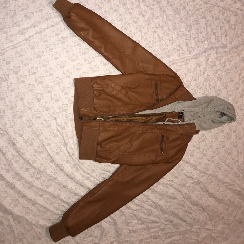 Brown leather jacket