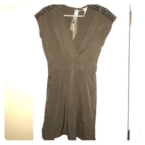 Olive green studded dress