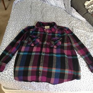 Purple and blue flannel shirt