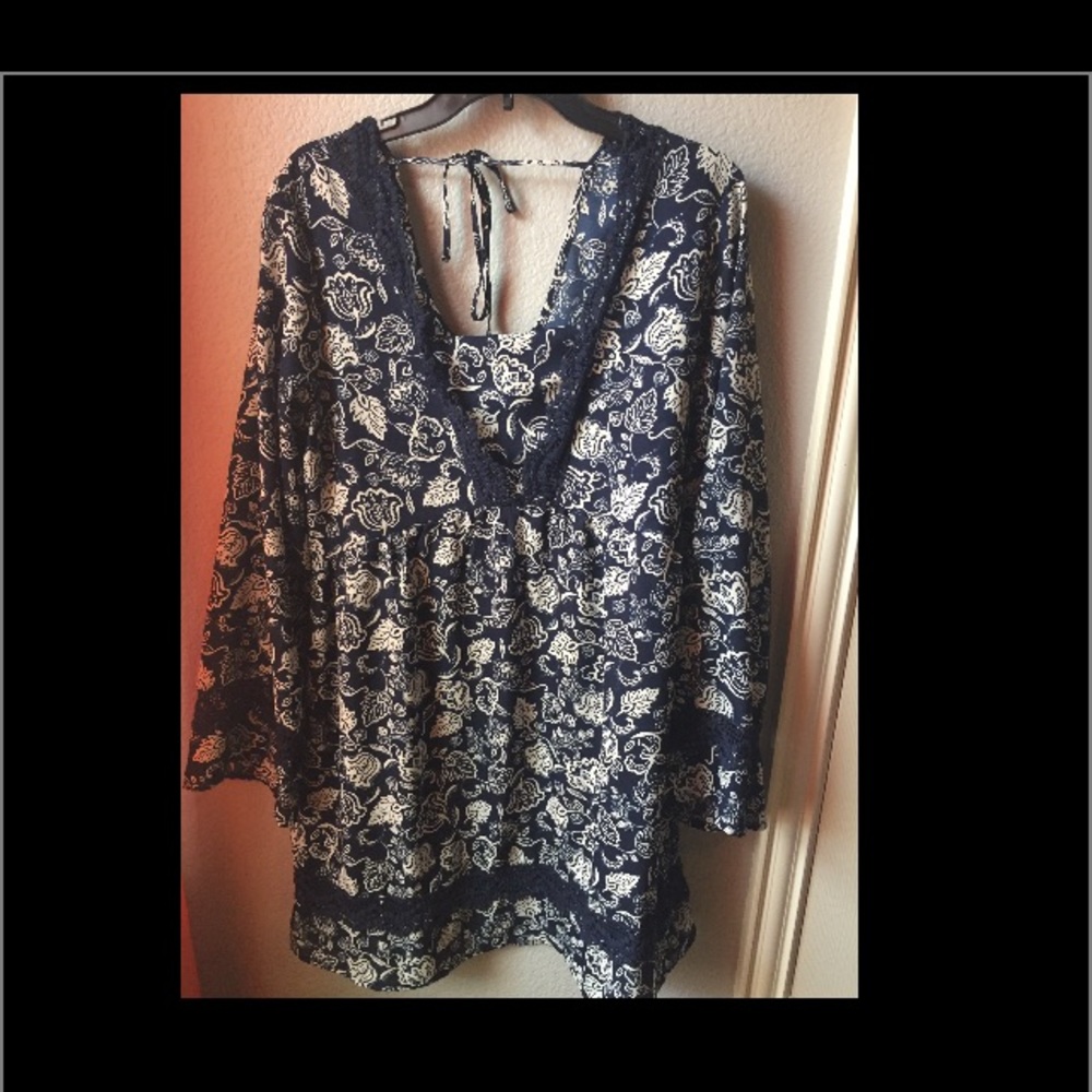Navy floral boho dress