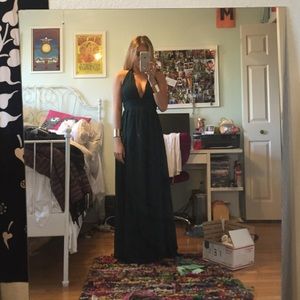 Long emerald green dress