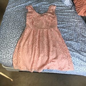 Pale pink lace dress