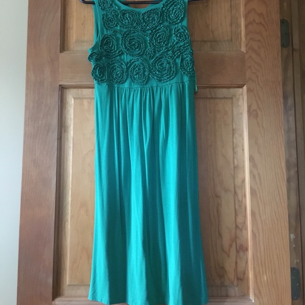 Ruffled green mini dress