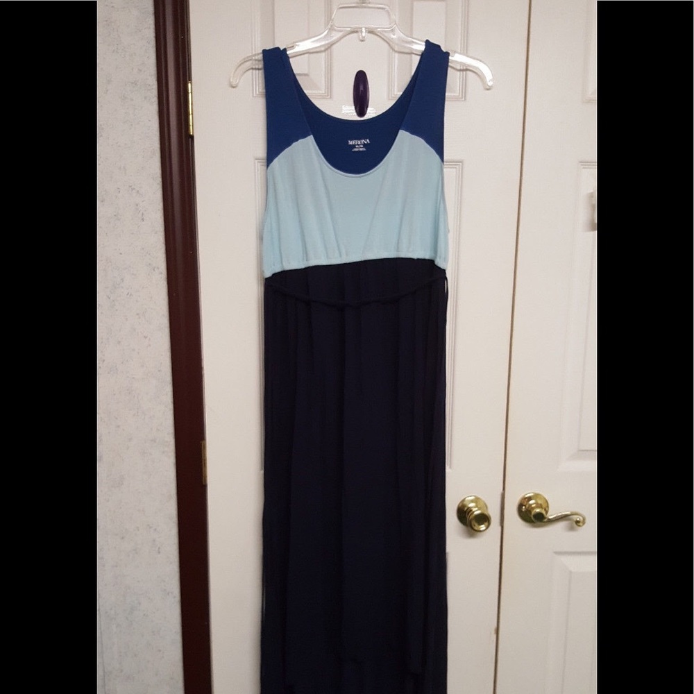 Merona Size X-Large/TG Shades of Blue Maxi Dress