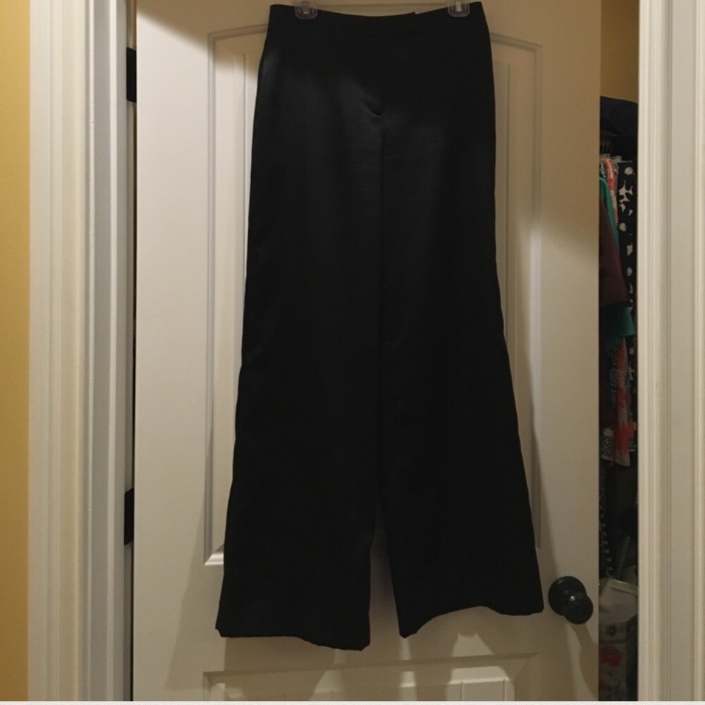Black satin pants sharagano suits