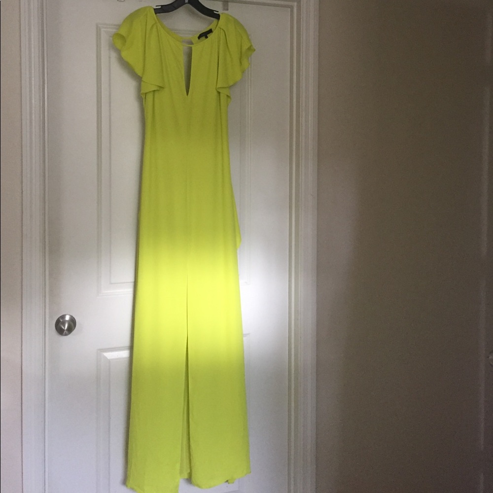 BCBGMaxazria Chartreuse Gown (8)
