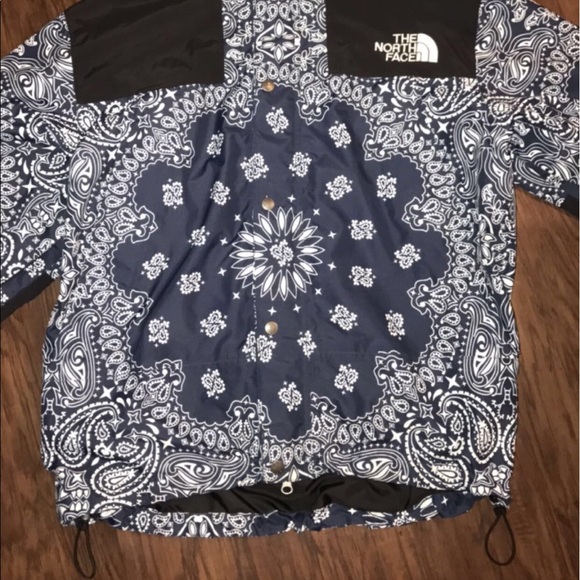 supreme north face blue bandana