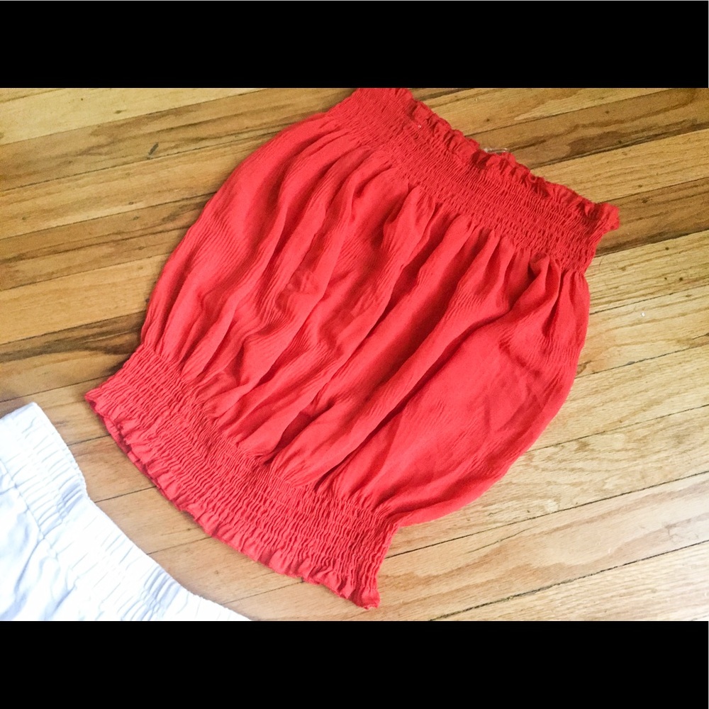 Summery Orange strapless top