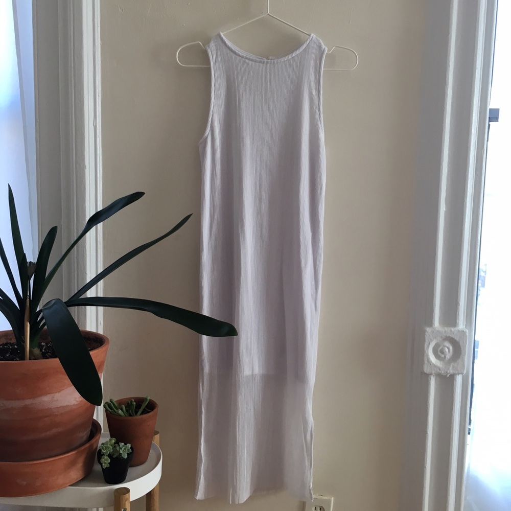 simple white pleated dress
