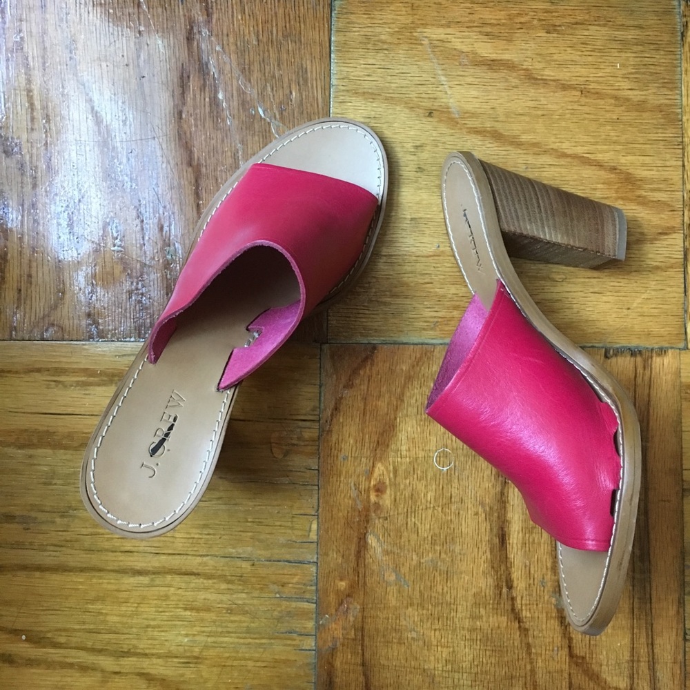 NWOB J Crew Marlow Ruby leather mules