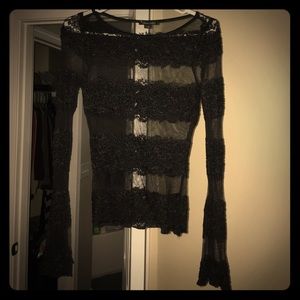 TwentyOne black see through and lace shirt