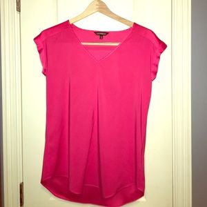 Express Rolled Sleeve, V-Neck Blouse