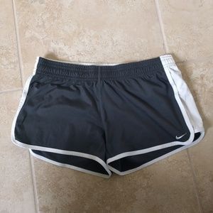 M gray and white Nike athletic shorts