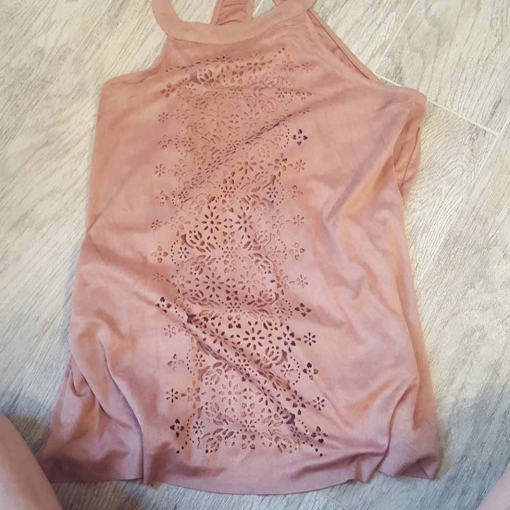 Dusty rose suede top