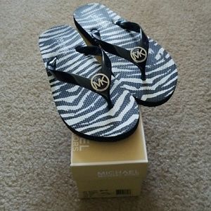 Michael Kors Zebra Print Flip Flops