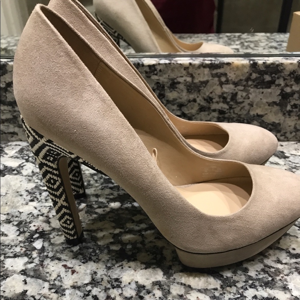 Zara Heels Pumps Nude Aztec Tribal Size 39