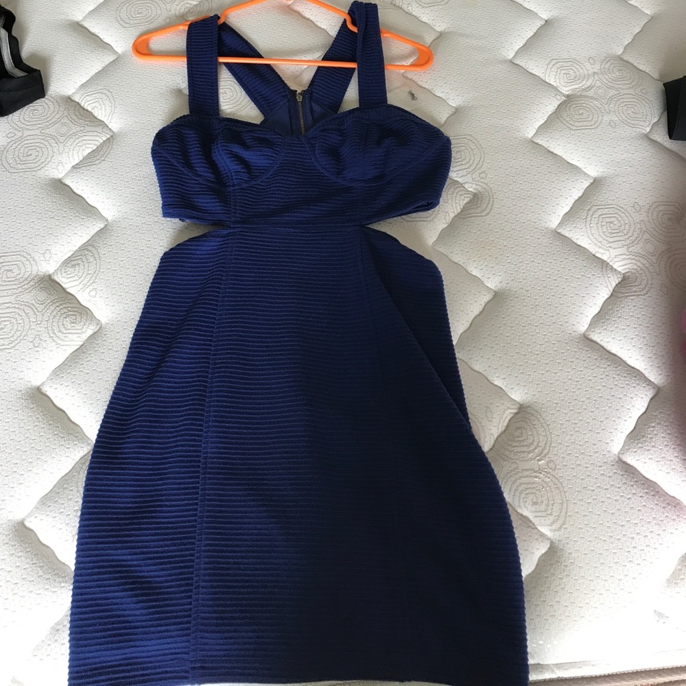 Blue cut out dress