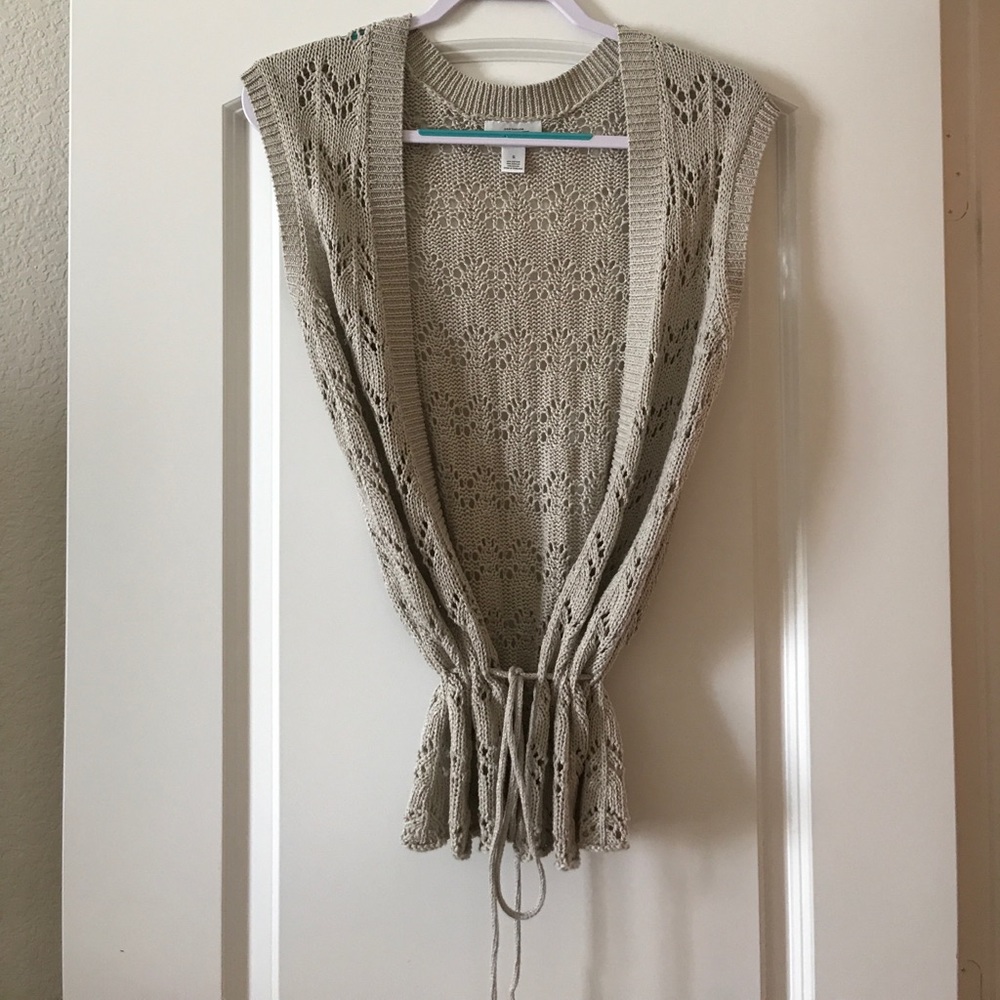 Ann Taylor Loft crocheted sweater vest