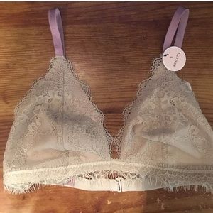 Two bralettes in mauve and burgundy