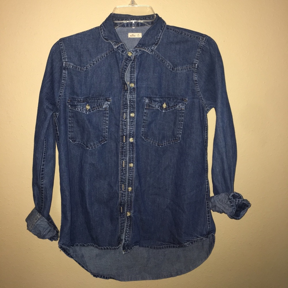 Denim button up Hollister long sleeve