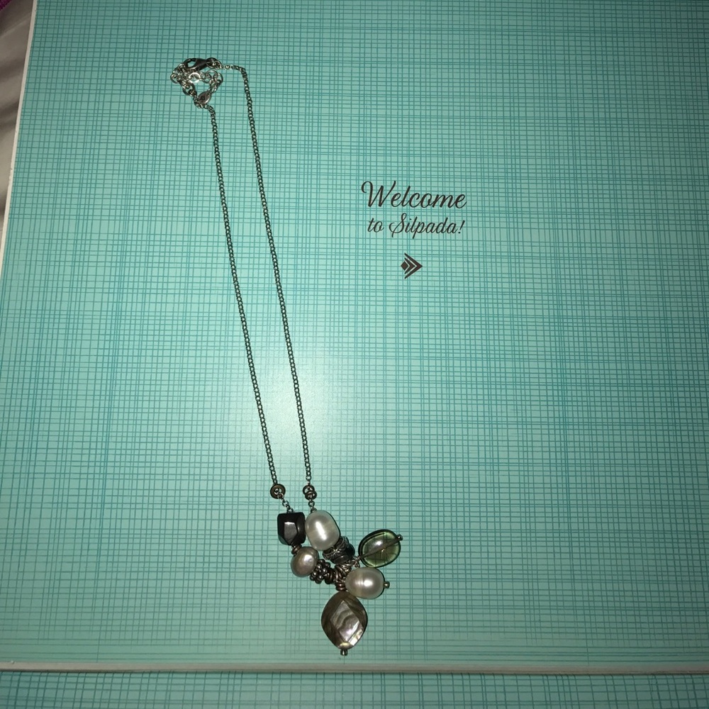 Silpada necklace with multiple gems and pearls