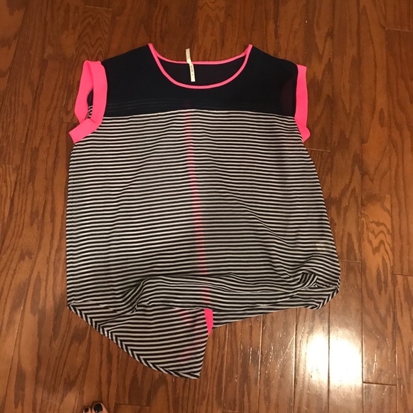 Tops - 24 HR SALE Blue and pink stripe shirt with buttonS