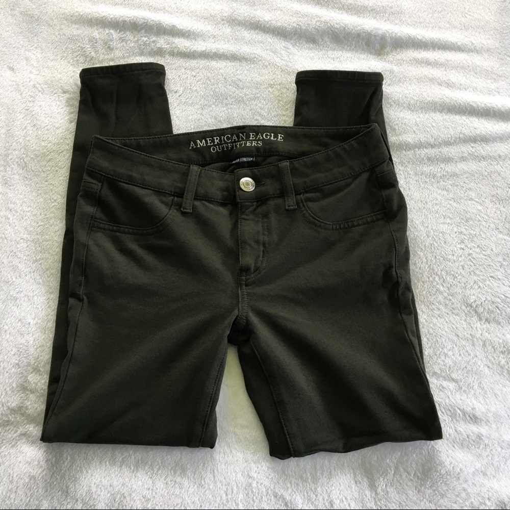 American Eagle forest green knit jeggings