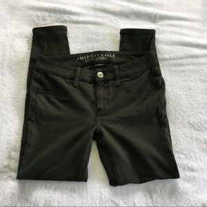American Eagle forest green knit jeggings
