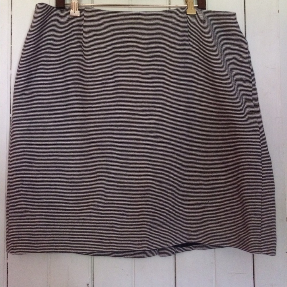 Blue and white striped skirt
