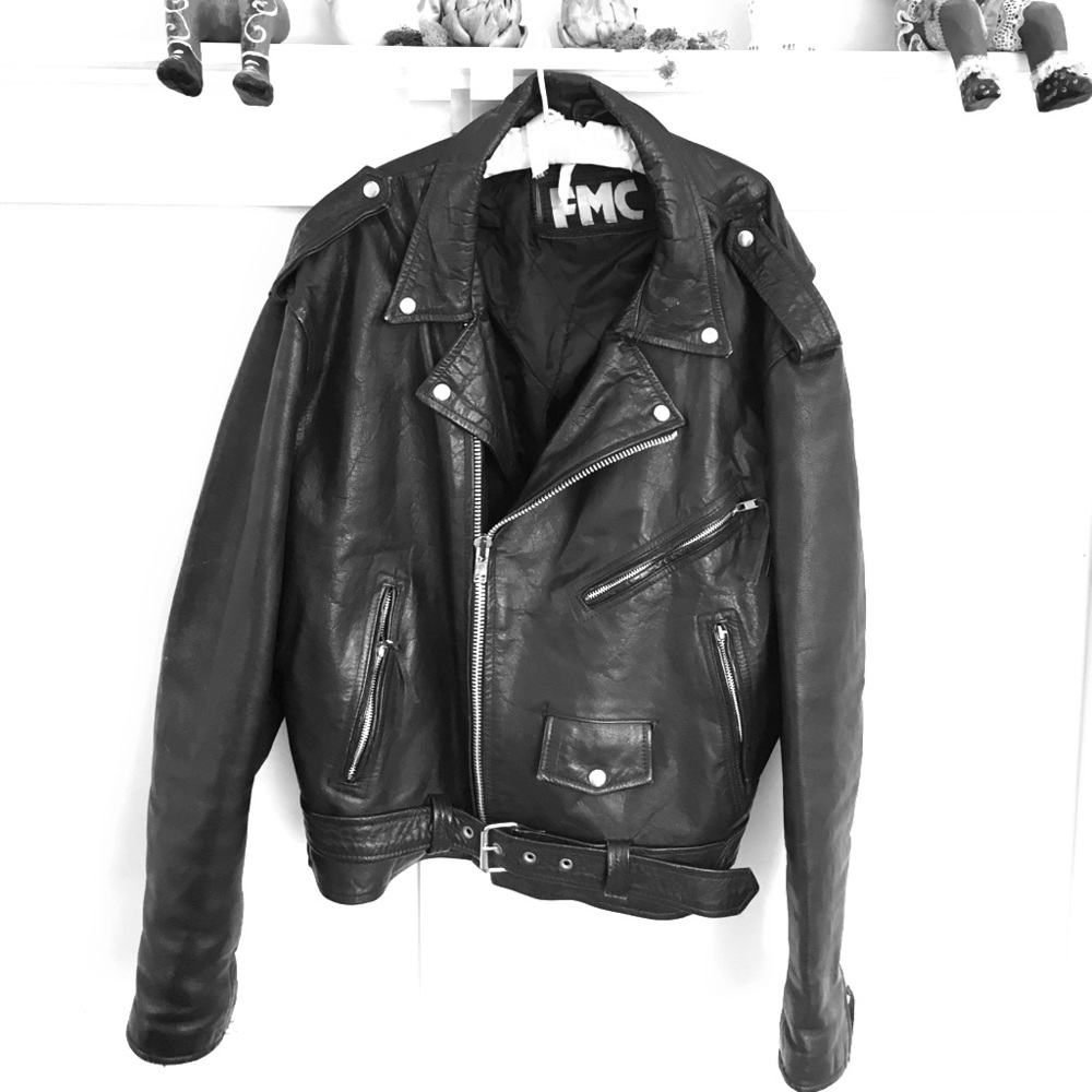 FMC Genuine Leather Biker Jacket- XL