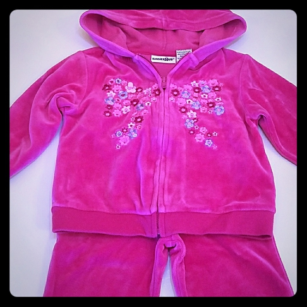 2-Piece Velour Jog Set Babies R Us Pants Hoodie