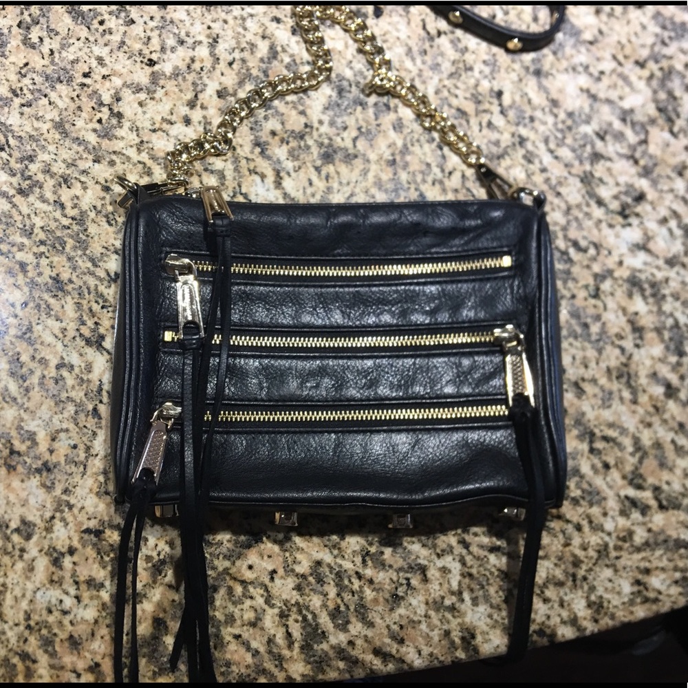 Rebecca Minkoff Black Moto 3-Zip Crossbody Bag