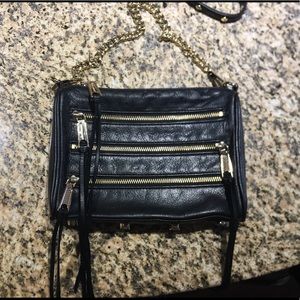 Rebecca Minkoff Black Moto 3-Zip Crossbody Bag