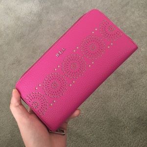 Lauren by Ralph Lauren pink leather wallet