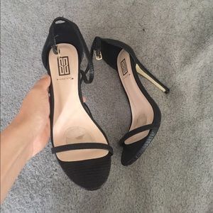 Black strappy heels