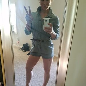 Free People Denim Romper