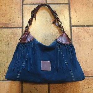 Navy Dooney & Bourke Suede fringe bag