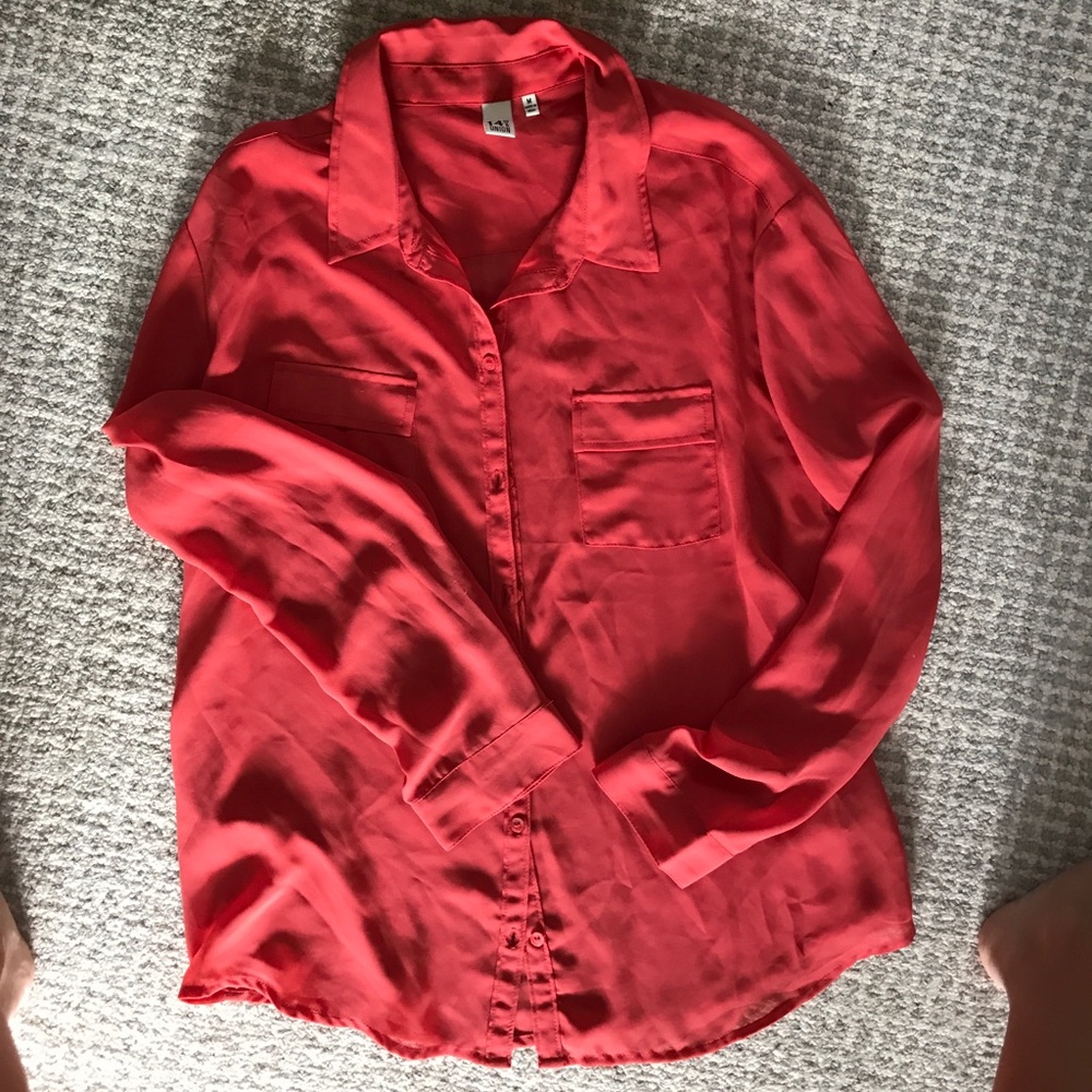 Button down sheer blouse