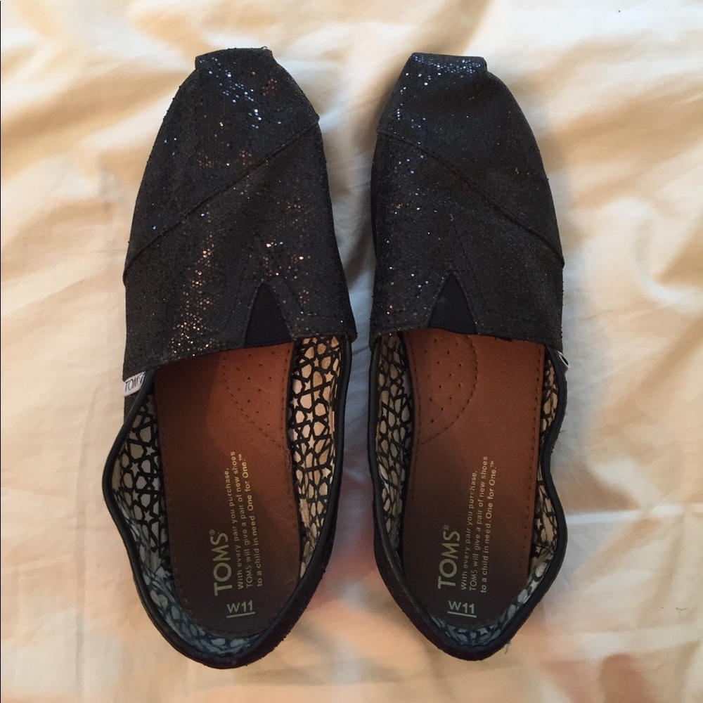 Black Glitter Toms
