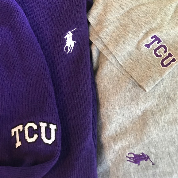 Ralph Lauren 1/4-zip & Polo T-shirt Purple & Gray - Picture 2 of 4