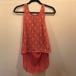 Pink Seahorse Pattern Tank Top
