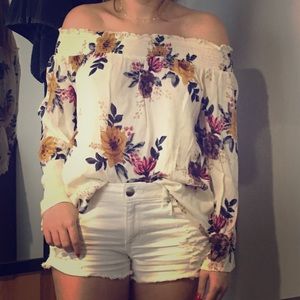 Off the shoulder floral top