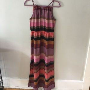 LOFT petite striped maxi dress