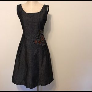 Sleeveless denim Anthropologie dress