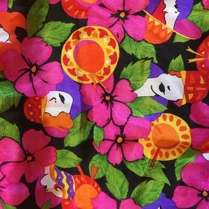 Funky Vintage Silk Scarf w/ Ladies in Hats!!