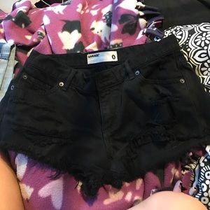 black low-rise shorts