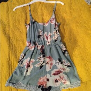 Blue Floral Kendall and Kylie Romper