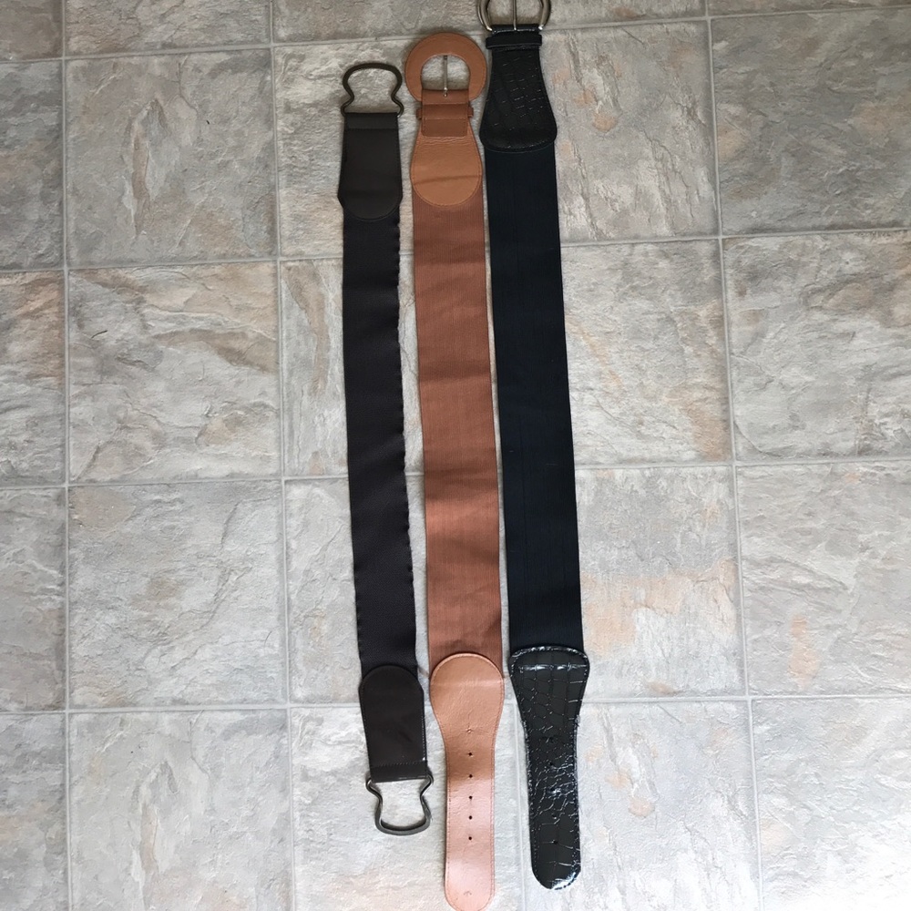 3 Waist Belts (Tan, Brown, and Black)