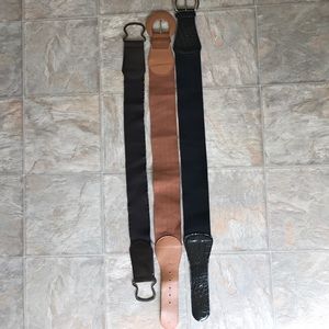 3 Waist Belts (Tan, Brown, and Black)