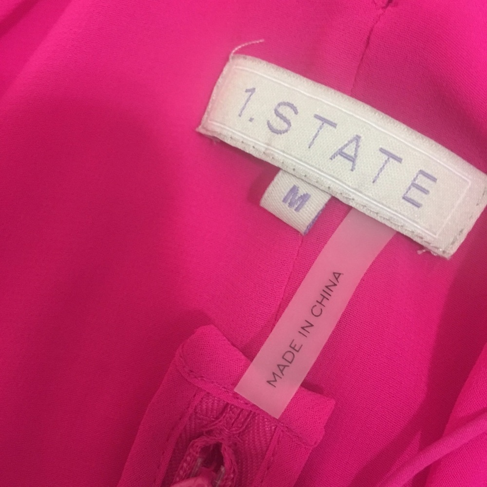 NWT - Nordstrom 1. State pink ruffle midi dress - Picture 5 of 6